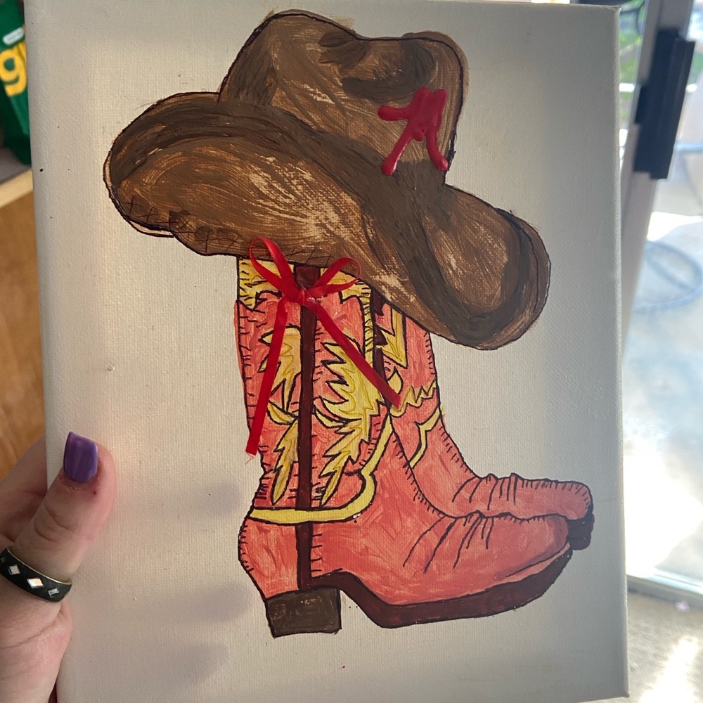 Western Cowboy Hat and Boots Canvas Art